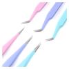 HANRUO Tweezers Bend+Straight New Stainless Steel Industrial Anti-Static Cross Tweezers Sewing Accessories Tools (Color : Straight Purple) view 4