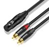 DREMAKE Dual RCA Male to XLR Female Audio Unbalanced Cable 3FT, Female XLR 3-Pin to Double RCA Male Plug Y Splitter Patch Cord, XLR Female to Dual RCA Stereo Adapter Mic Cable view 1