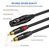DREMAKE Dual RCA Male to XLR Female Audio Unbalanced Cable 3FT, Female XLR 3-Pin to Double RCA Male Plug Y Splitter Patch Cord, XLR Female to Dual RCA Stereo Adapter Mic Cable view 2