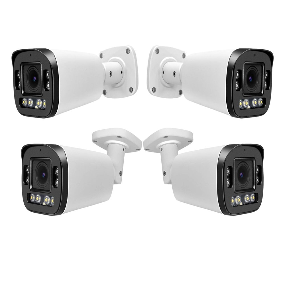 Evertech 1080P Bullet Security Camera Hybrid AHD TVI CVI Analog 2.4MP Indoor Outdoor Weatherproof Surveillance Camera 98Ft Night Vision Manual Zoom Lens (4 Pack)