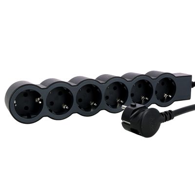 Legrand 694558, Power Strip, Power Strip with 6 Outlets, Cable 1.5 m, Black/Dark Grey