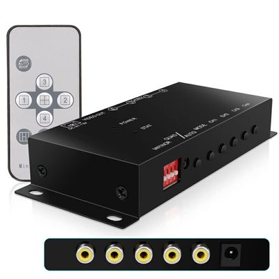 CHISHUNG Mini 4Ch Color Video Quads Multiplexer Splitter Processor for CCTV Security Camera Support Mirror Image, Remote Control