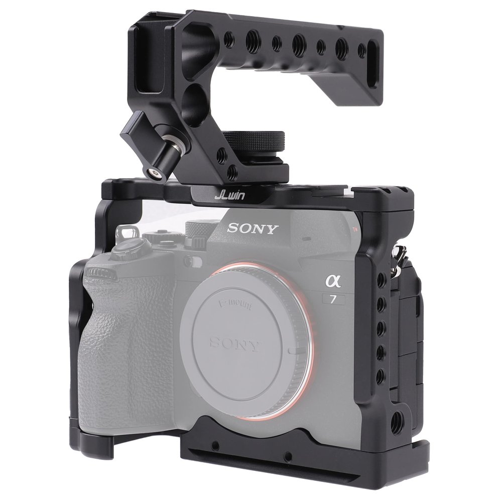 A7 IV Cage Support, Hersmay Camera Cage with Top Handle for Sony A7 IV / A7S III Full Frame mirrorless Camera
