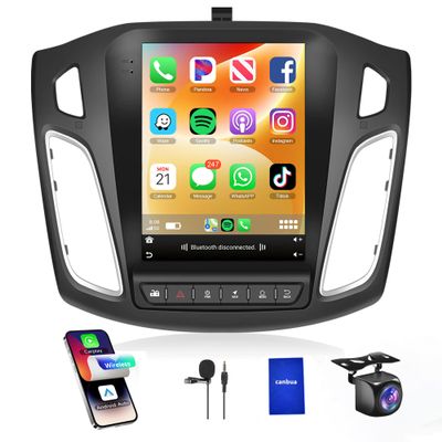 4Core 2G+64G Android 13 Car Stereo Radio for Ford Focus 2012-2018, Rimoody Wireless Carplay Android auto GPS Navigational 5G-WiFi Bluetooth 5.0 9.7 Touchscreen FM/RDS SWC + Backup Camera