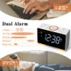 iTOMA Alarm Clock Radio, 1.4" White LED Display Clock with Bluetooth, FM Radio, Dual Alarm, Sleep Timer, Snooze, Auto & Manual Dimmer, USB Charger and Night Light CKS718 view 2