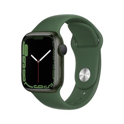 Apple Watch Series 7 (GPS, 41MM) - Green Aluminum Case with Clover Sport Band (Renewed)