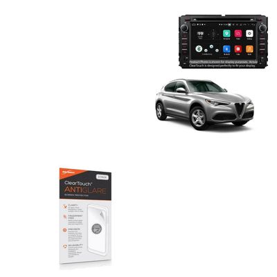 BoxWave Screen Protector Compatible with Alfa Romeo 2021 Stelvio Display (8.8 in) - ClearTouch Anti-Glare (2-Pack), Anti-Fingerprint Matte Film Skin