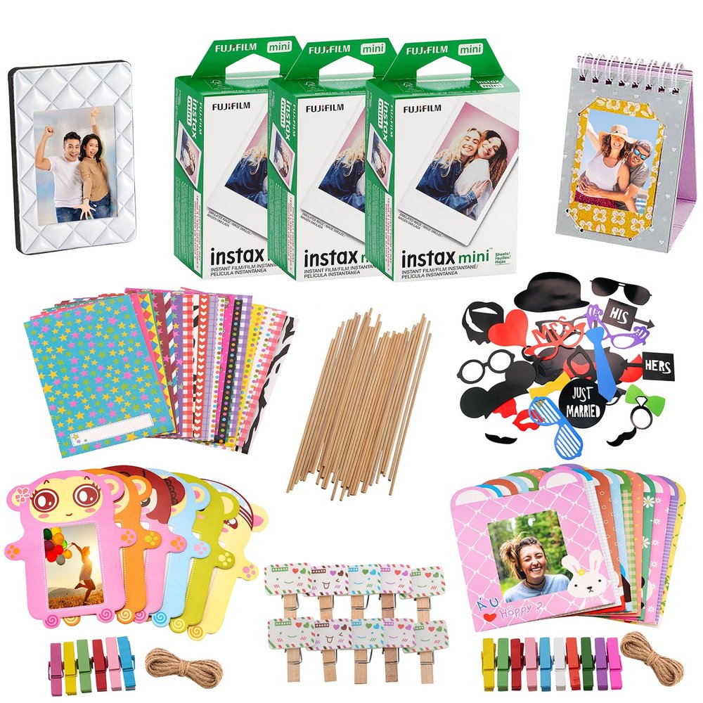 Fujifilm Instax Mini 8 Camera Accessory KIT Includes - Fuji Instant Film Sheets Premium Over 60 PCS Bundle for Fujifilm Instax Mini 8 Films (60 Sheets)