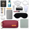 Tech Bag Organizer - Small Electronics Organizer Pouch for Travel - Premium Travel Case with Leather Accents - Mesh Pocket for Cables, Cords and Chargers (Red) view 2