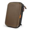 GLCON Electronic Case Travel Cord Organizer Shockproof EVA Hard Carrying Case for Power Bank, Hard Drive, USB Flash Drive, Charger - Portable Small Storage Pouch Bag - Brown view 1