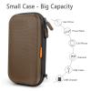 GLCON Electronic Case Travel Cord Organizer Shockproof EVA Hard Carrying Case for Power Bank, Hard Drive, USB Flash Drive, Charger - Portable Small Storage Pouch Bag - Brown view 2