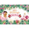 10x8FT Summer Tropical Jungle Flamingo Backdrop Girl Baby Shower Party Photography Background Pink Floral Flamingo Forest Green Leaves Decoration for Baby Shower Dessert Table Decor Photobooth Props view 4