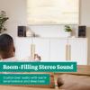 Electrohome McKinley 2.0 Stereo Powered Bookshelf Speakers with Built-in Amplifier and 4" Drivers for Turntable, TV, PC and Wireless Music Streaming Featuring Bluetooth 5, RCA and Aux (EB30) view 2