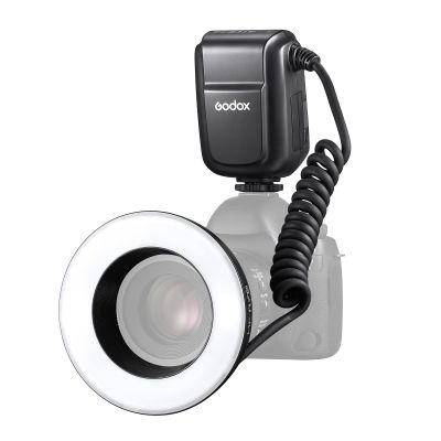Godox MF-R76 Universal Macro Ring Flash Light GN14 10 Levels Adjustable Brightness with 8pcs Adapter Ring Replacement for Canon Nikon Sony Fuji Olympus Panasonic Pentax DSLR Camera
