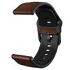 XINBOOBA Leather & Silicone Hybrid Watch Strap 20mm 22mm Compatible with Samsung Galaxy Watch, Huawei Watch, Fossil Smart Watch, for Women and Men,Dark Brown view 2