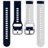 XINBOOBA Leather & Silicone Hybrid Watch Strap 20mm 22mm Compatible with Samsung Galaxy Watch, Huawei Watch, Fossil Smart Watch, for Women and Men,Blue/White view 3