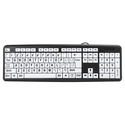 Folany Large Print Computer Keyboard, Wired USB High Contrast Keyboard with Oversized Print Letters for Visually Impaired Individuals, Low Vision Seniors(Black)