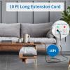 Flat Plug Extension Cord 10 Ft, NTONPOWER 6 Widely Spaced Outlet(2 Side) Power Strip with 4 USB Ports, Overload Protection, Wall Mount Charging Station for Home Office, Nightstand and dorm room, Black view 2