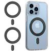OUTXE Magnetic Adapter Ring 2-Pack, Universal Magnet Sticker Compatible with Magsafe Accessories & Wireless Charging for iPhone/Android/Galaxy/Pixel Black view 1