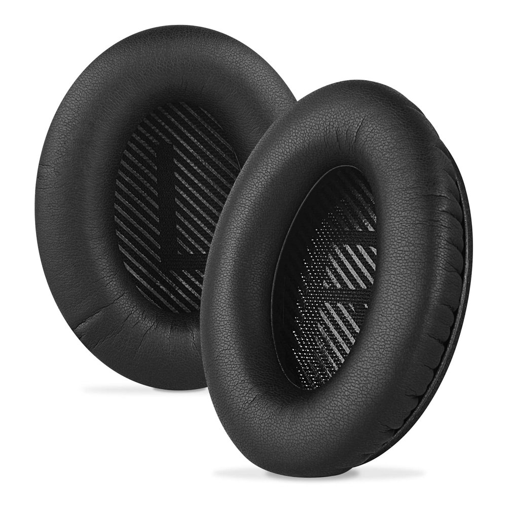 Linkidea Ear Pads for Bose QC45/ QC35/ QC35 IIGaming/ QC15/ QC25, AE 2/ 2i / 2w, SoundTrue, SoundLink Around-Ear Headphones, Replacement Ear Cushions (Protein Leather/Black)