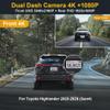 Fitcamx Front 4K+Rear 1080P Dash Cam Adapts for Toyota Highlander 2020-2026 & Hybrid (Gen4/UX70), Integrated OEM Look, Dual HD Video, WiFi & APP, Loop Recording, G-Sensor, Easy to Use, 128GB Card view 2