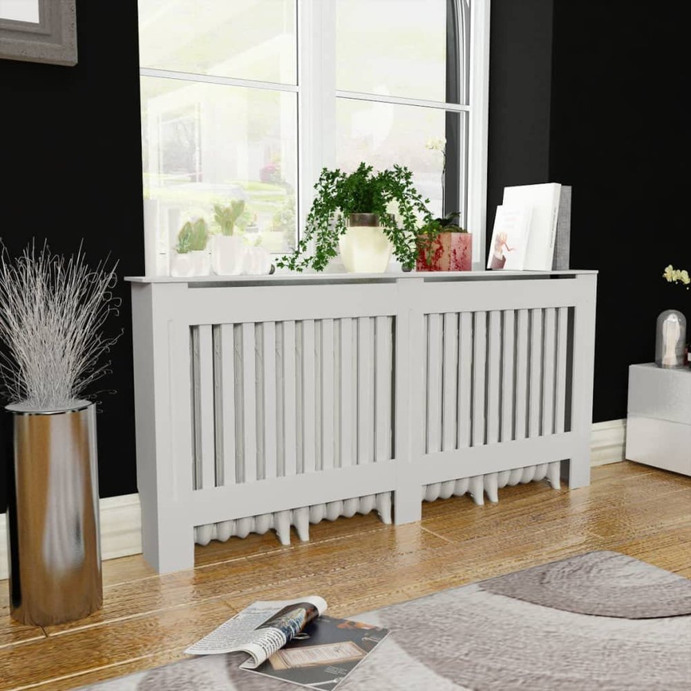 Radiator Cover White MDF 67.7",Heater Cover Cabinet Shelf Household Appliance Heating Accessories Home Improvement Funiture,Heater Heating Side Stand Cabinet Living Room Home