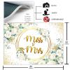 Avezano Miss to Mrs Backdrop for Batcholette Party Bride to Be Green and Gold Eucalyptus Leaves White Rose Flower Engagement Bridal Shower Party Decorations Background Photoshoot (8x6ft) view 2