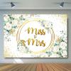 Avezano Miss to Mrs Backdrop for Batcholette Party Bride to Be Green and Gold Eucalyptus Leaves White Rose Flower Engagement Bridal Shower Party Decorations Background Photoshoot (8x6ft) view 4
