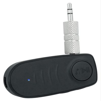 Rockville A2BT Rechargeable Bluetooth 5.0 Aux Adapter, 35ft Range, 10hr Battery, Dual Pairing, Hands-Free Calls, 1/4" Adapter, Dual Male 3.5mm Detachable Jack