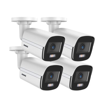 ANNKE NC400 4 Pack Add-On 4MP PoE IP Bullet Security Camera with True Full Color Night Vision, H.265+ Surveillance Camera Outdoor with 120dB WDR & 3D DNR, Audio Recording, IP67 Weatherproof