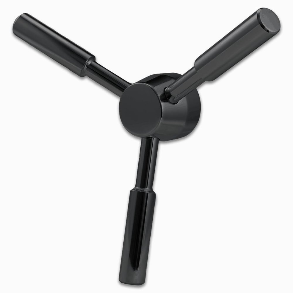 WAH LIN PARTS 3 Spoke Heavy-Duty Black Handle - Gun Safe & Vault Door Handle Replacement