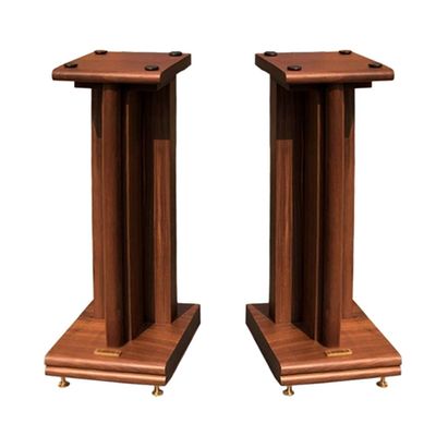 Feet Speaker Stand High Load-Bearing Audio Stand Living Room Theater Floor Wooden Speaker Stand Stable and Not Shake (Color : Brown, Size : 21 * 28 * 40)