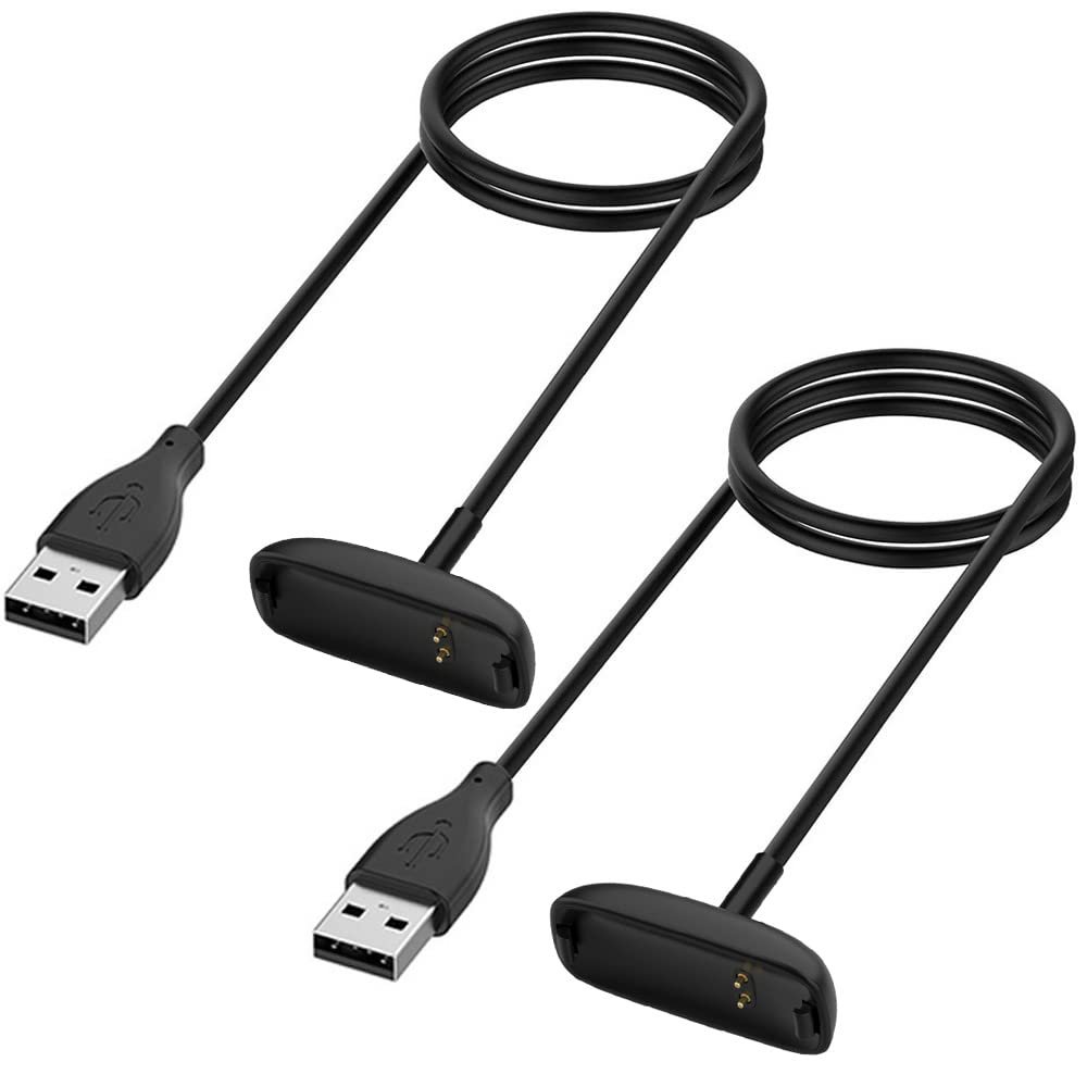 Kissmart Charger for Fitbit Inspire 2 Fitness Tracker, Replacement Charging Cable Cord Accessory for Fitbit Inspire 2 [2-Pack, 3.3ft/1m]