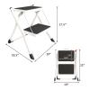 DAWNYIELD 2 Step Stool Folding Step Ladder with Anti-Slip Base and Wide Pedal, Lightweight Sturdy 330 lbs Portable Step Stool for Kitchen Pantry Closet Office Garage Travel Indoor Outdoor Use, White view 2