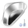 FHYTGBS Triangular Sink Strainer Basket- Stainless Steel Multi-Purpose Corner Sink Basket Basket Storage Rack Sucker Sink Sponge Holder for Kitchen Bathroom view 2