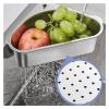 FHYTGBS Triangular Sink Strainer Basket- Stainless Steel Multi-Purpose Corner Sink Basket Basket Storage Rack Sucker Sink Sponge Holder for Kitchen Bathroom view 3