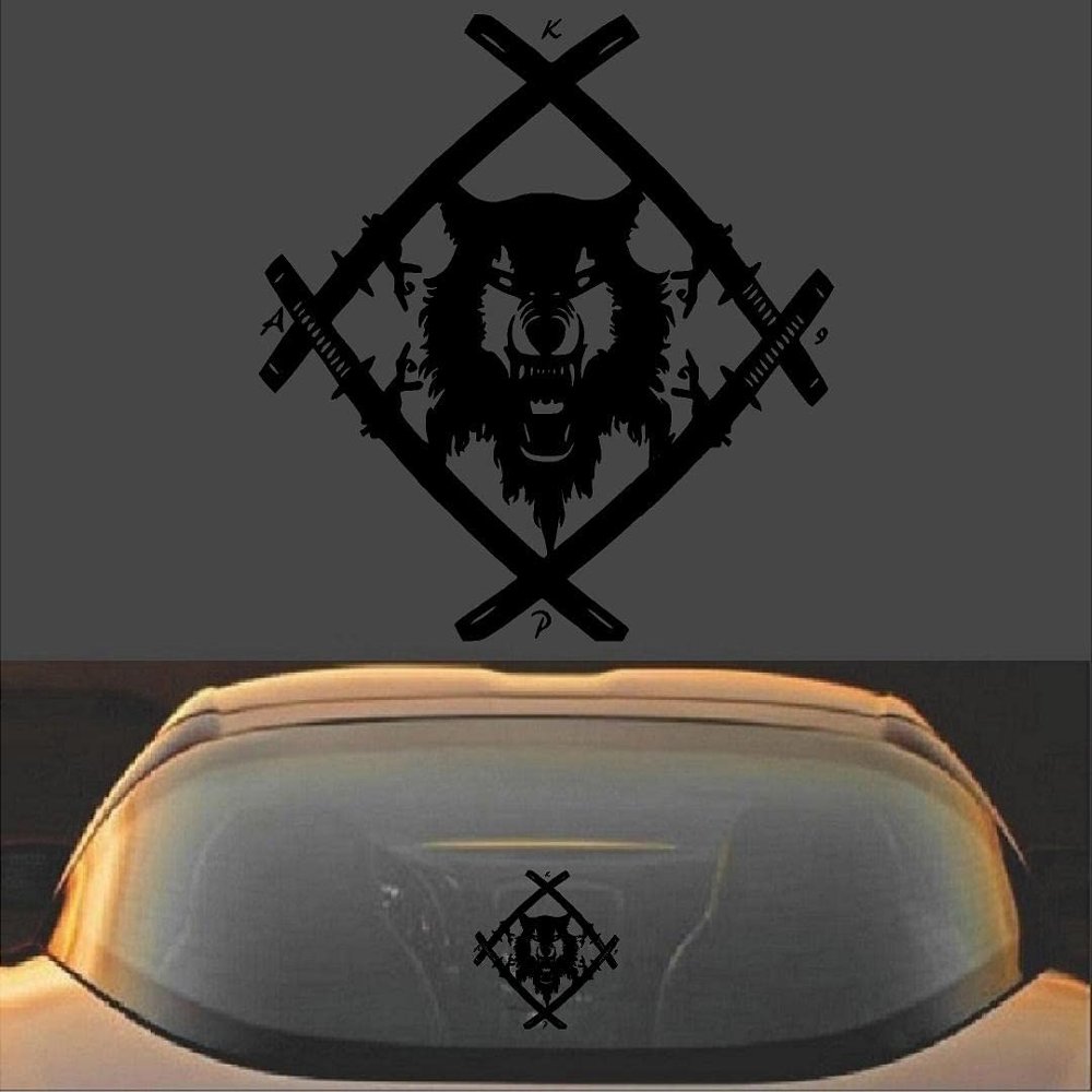 Xavier Wulf Hollow Squad Vinyl Decal Sticker (12 x 12 inches, Black)