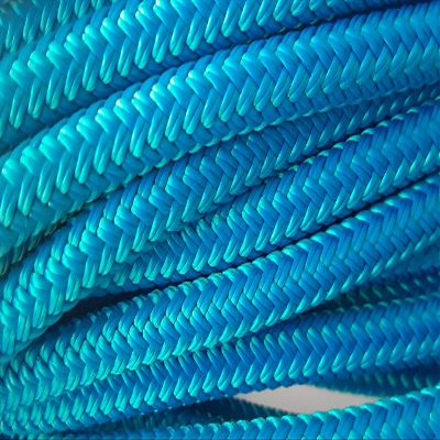 1/4 x 100 ft. Double Braid-Yacht Braid Polyester Rope. Sail Line.Premium.Pacific Blue