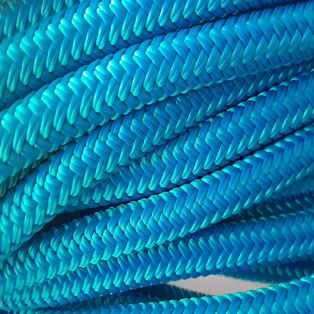 1/4 x 100 ft. Double Braid-Yacht Braid Polyester Rope. Sail Line.Premium.Pacific Blue