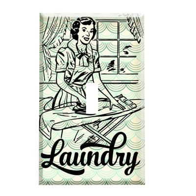 Mid Century Retro Ironing the Laundry Laundry Room Switch Plate Cover