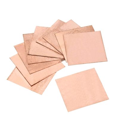 Zinoe Qinlu-Pure Copper Sheet 10Pcs 0.1mm/0.3mm/0.5mm/0.8mm/ Laptop Copper Sheet Plate Strip Shim Thermal Pad Heatsink Sheet, Pure Copper (Color : 0.8mm)