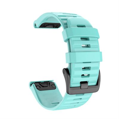 CZKE 20/22/26mm Watchband For Garmin Fenix 6 6S 6X Pro 5 5X 5S Plus 3HR 935 MK2 Silicone Band Quick Release Watch Easyfit Wrist Strap (Color : Mint Green, Size : Black Black Clasp)
