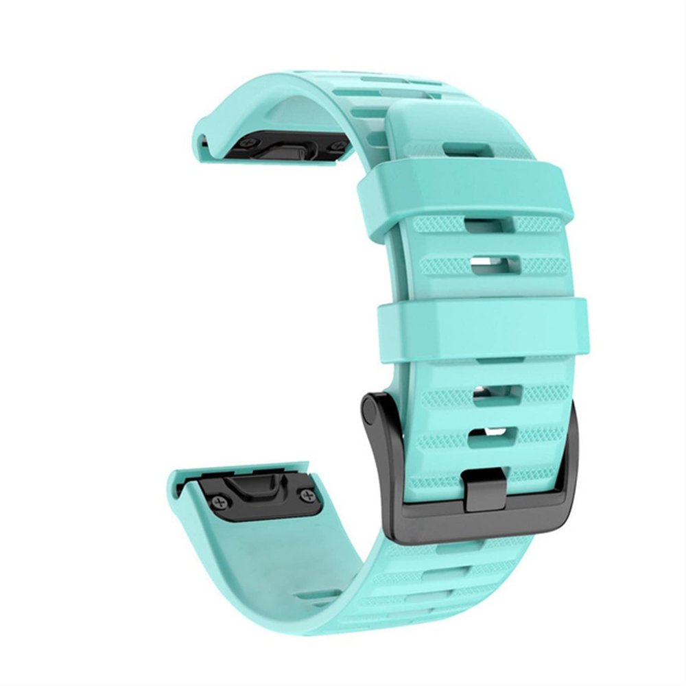 CZKE 20/22/26mm Watchband For Garmin Fenix 6 6S 6X Pro 5 5X 5S Plus 3HR 935 MK2 Silicone Band Quick Release Watch Easyfit Wrist Strap (Color : Mint Green, Size : Black Black Clasp)