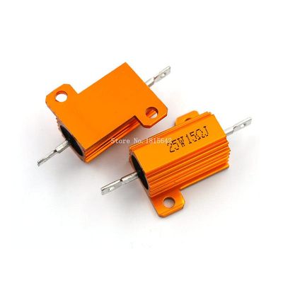 RX24 25W 15R 15RJ Power Metal Shell Aluminium Gold Resistor 25Watt 15 ohm Power Heatsink Resistance Golden Heat Sink Resistor