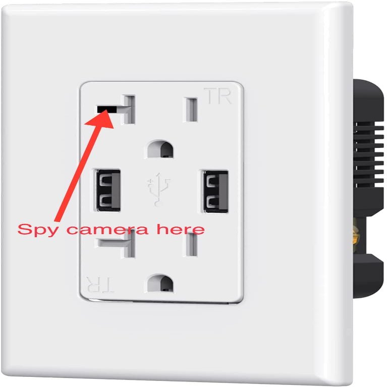 Spy Camera Wall Outlet WiFi HD 1080P Motion Detection