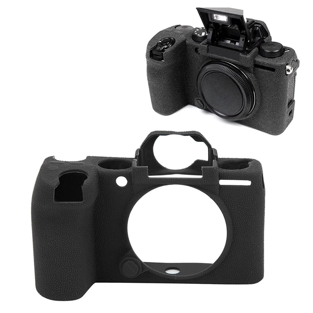 Soft Silicone Black Armor Skin Camera Case Body Cover Protector Anti-Skid Texture Design for Fujifilm X-S10 Mirrorless Camera, Black, Camera Case