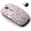 2.4G Wireless Mouse with Cute Pattern Design for All Laptops and Desktops with Nano Receiver - Floral Pink Rose view 1