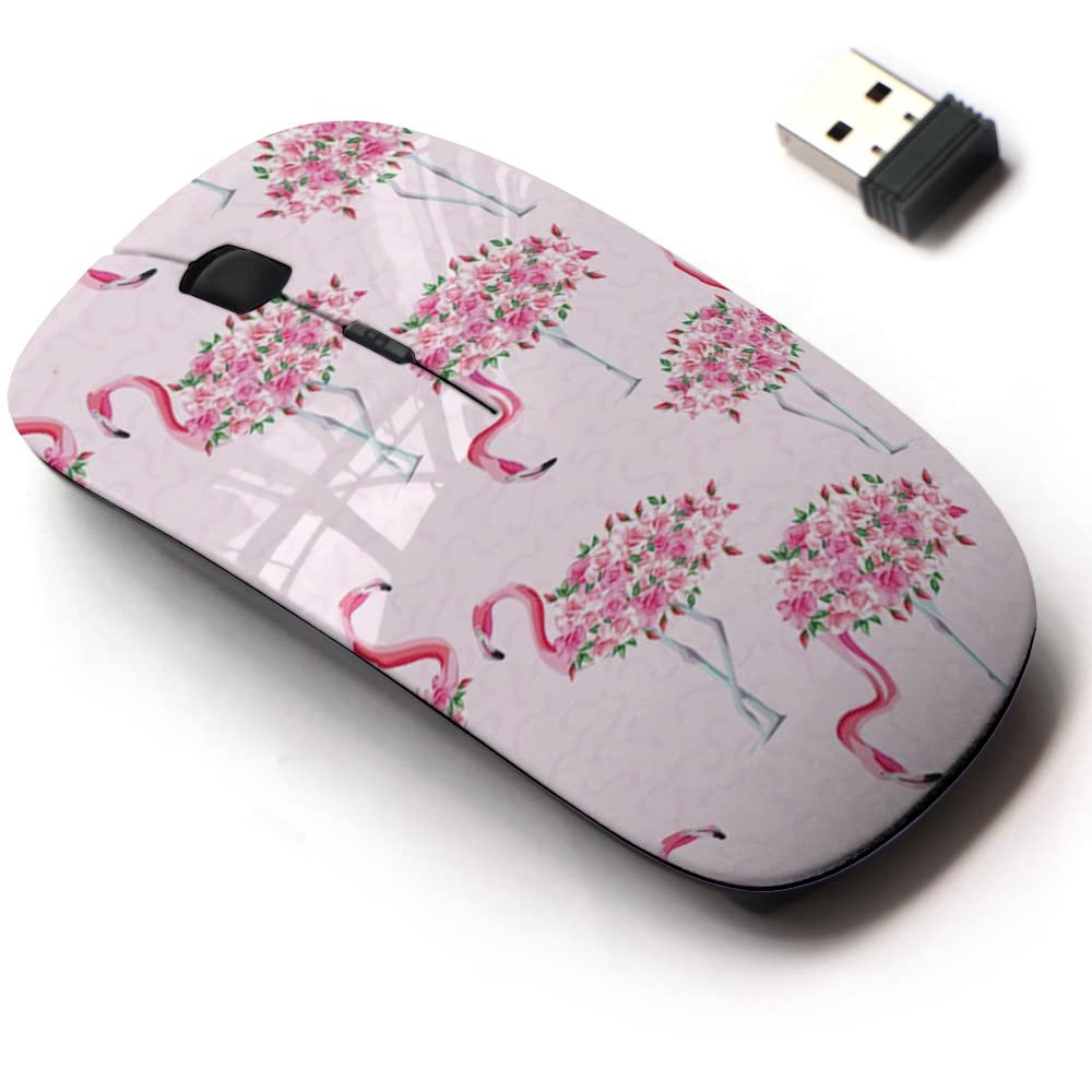 2.4G Wireless Mouse with Cute Pattern Design for All Laptops and Desktops with Nano Receiver - Beach Image Beautiful Tropic