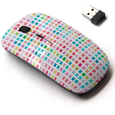CJCBROES 2.4G Wireless Mouse with Cute Pattern Design for All Laptops and Desktops with Nano Receiver - Watercolor