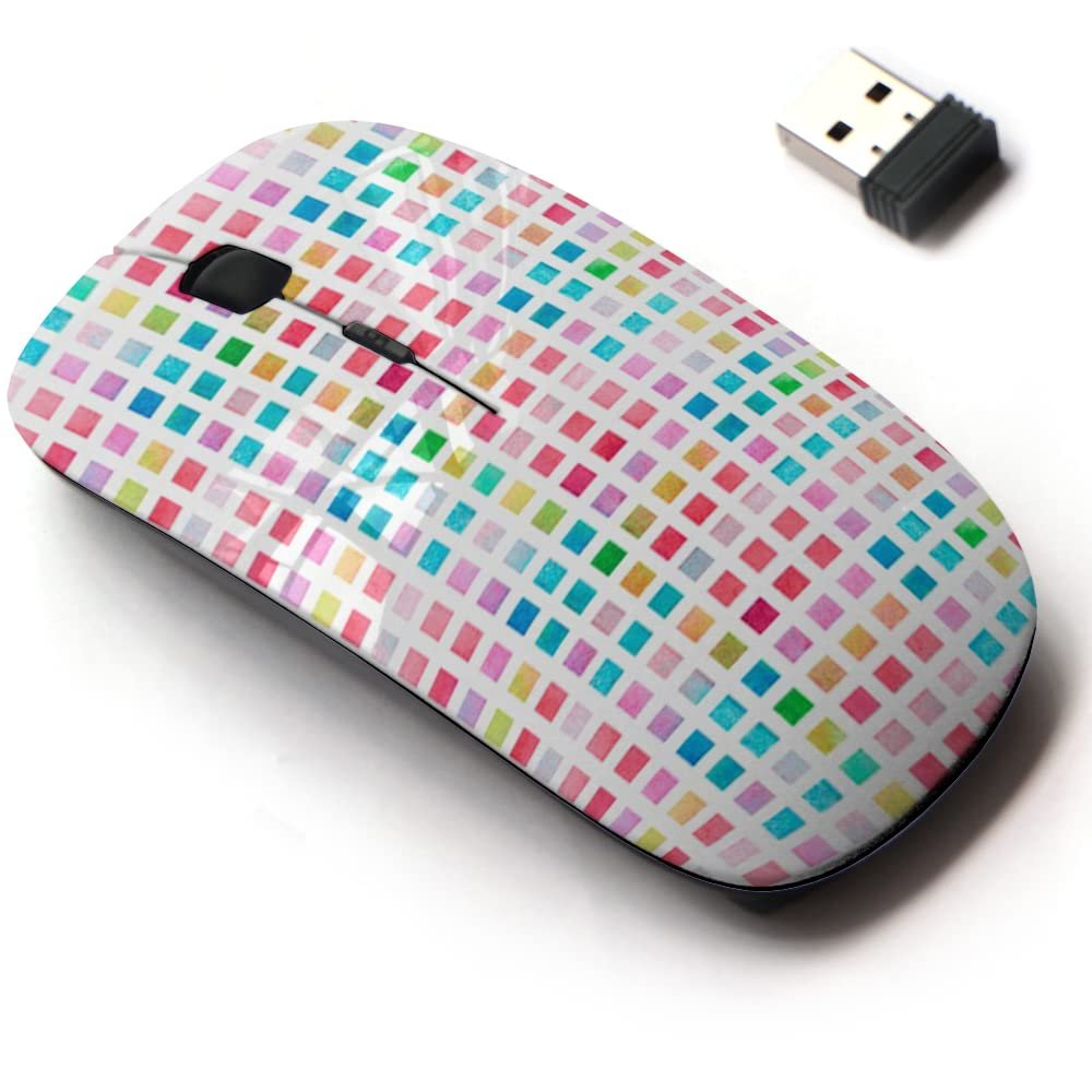 CJCBROES 2.4G Wireless Mouse with Cute Pattern Design for All Laptops and Desktops with Nano Receiver - Watercolor